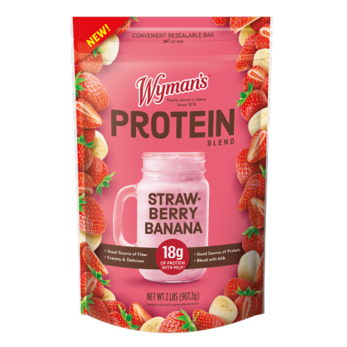 Wyman's® Protein Blend Strawberry Banana Pouch Perspective: front