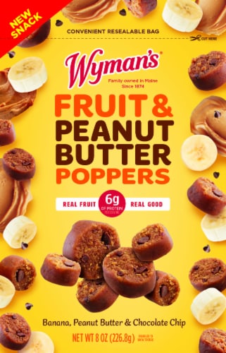 Wyman's® Fruit & Peanut Butter Poppers - Banana Peanut Butter & Chocolate Chip Perspective: front
