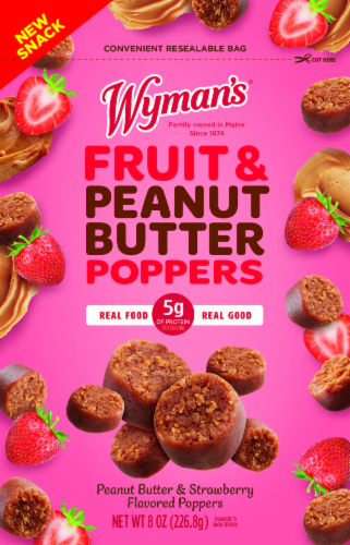Wyman's® Fruit & Peanut Butter Poppers - Peanut Butter & Strawberry Perspective: front