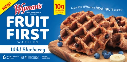 Wyman's® Fruit First Waffles Wild Blueberry Perspective: front