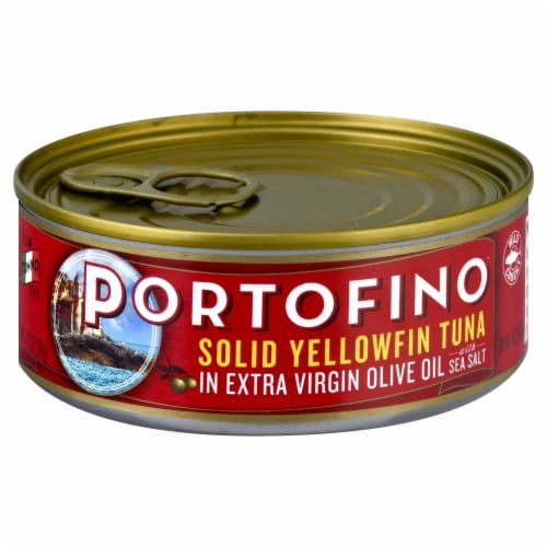 Portofino Yellowfin Tuna in Extra Virgin Olive Oil - 4.5 oz Can Perspective: front