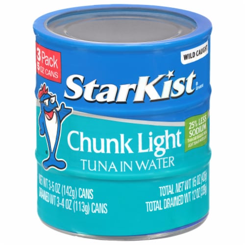 Starkist® Chunk Light Tuna in Water 25% Less Sodium Can Perspective: front