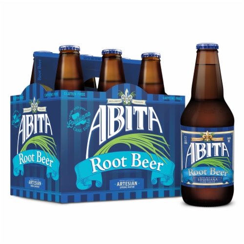 Abita Root Beer Caffeine-free Craft Soda 6 Pack bottles Perspective: front