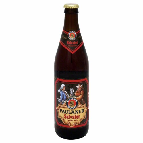 Paulaner Salvator Double Bock Beer Perspective: front