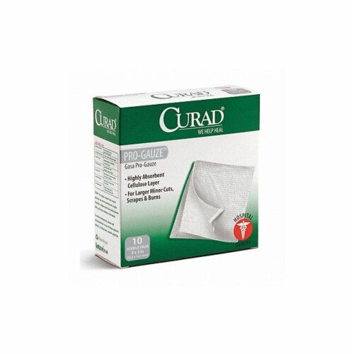Curad Gauze Pad,Sterile,White,PK10  CUR20433RB Perspective: front