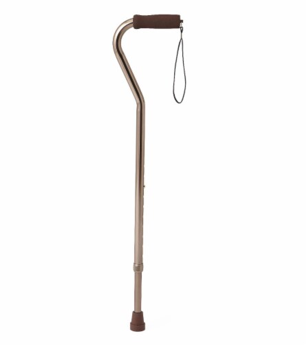 Medline Bronze Offset Handle Cane Perspective: front