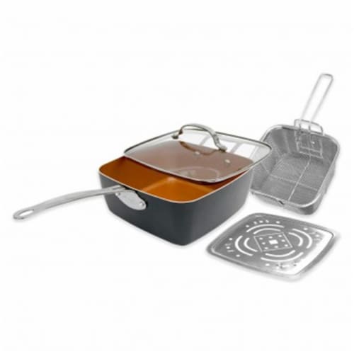 Gotham Steel 1194 9.5 in. Non-Stick Titanium & Ceramic Deep Square Pan Set - 4 Piece Perspective: front