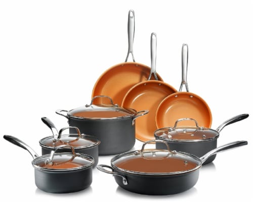 Gotham Steel Pro Hard Anodized Cookware Set Perspective: front