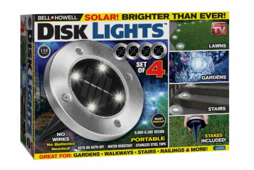 Bell and Howell Disk Landscape Lights - Silver Perspective: front