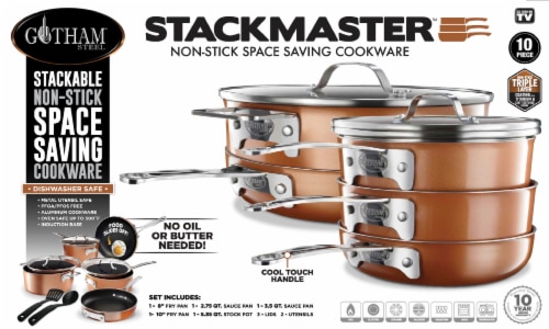 Gotham Steel Stackmaster™ Non-Stick Cookware Set Perspective: front