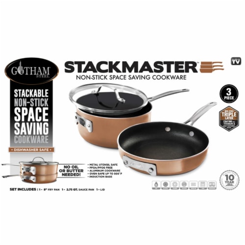 Gotham Steel - Stackmaster 5-Piece Cookware Set - Copper