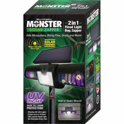 Bell+Howell Monster Solar 2-In-1 Flood Light Bug Zapper Perspective: front