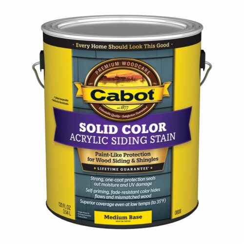 Cabot Solid Tintable Medium Base Water-Based Acrylic Siding Stain 1 gal. - Total Qty: 4; Each Perspective: front