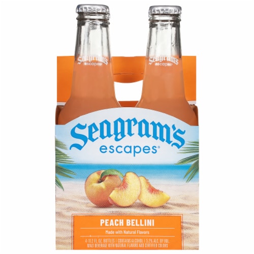 Seagram's Escapes Peach Bellini Style Flavored Hard Beverage Cooler Perspective: front