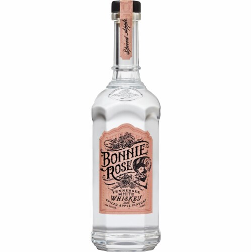 Bonnie Rose Spiced Apple Tennessee White Whiskey Perspective: front