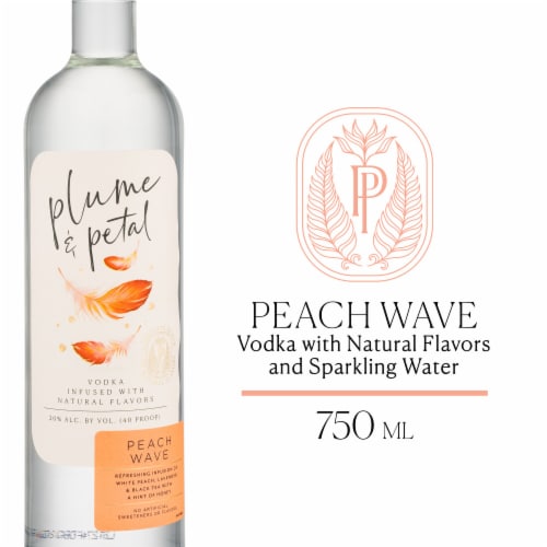 Plume & Petal Peach Wave Flavored Vodka Perspective: front