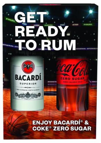 Bacardi® & Coke® Zero Sugar Knockdown Value Pack Perspective: front