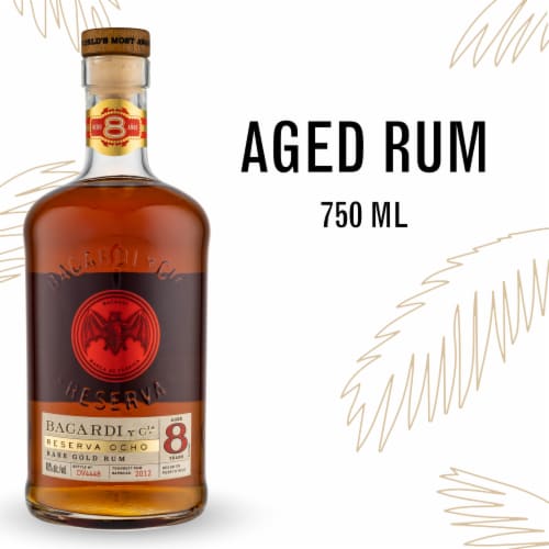 Bacardi Aged 8 Years Dark Rum Perspective: front