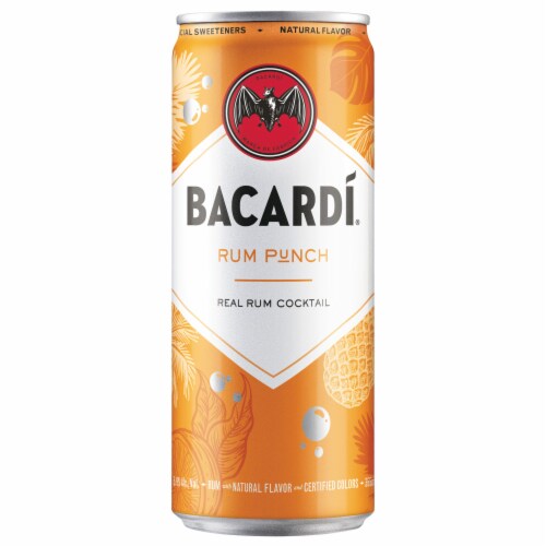 Bacardi Punch Real Rum Ready to Drink Cocktail Single Can Perspective: front