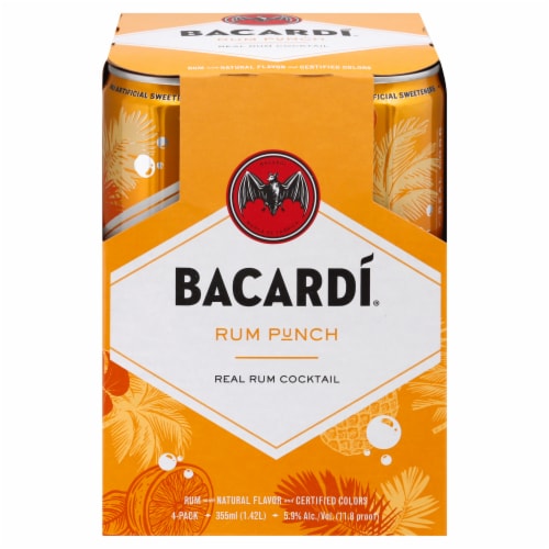 Bacardi Punch Real Rum Ready to Drink Cocktail Perspective: front