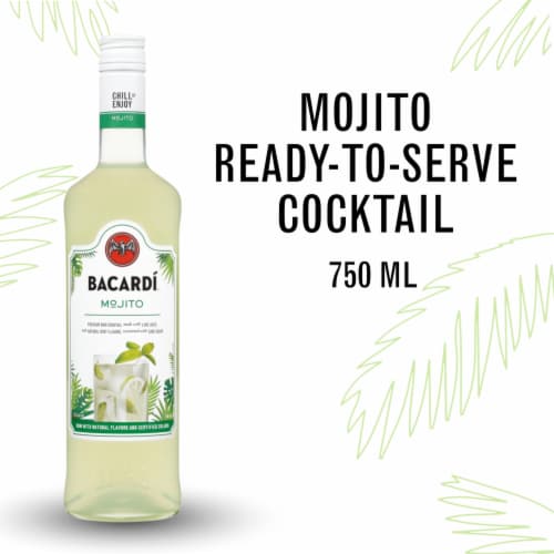 Bacardi Mojito Premium Rum Cocktail Perspective: front