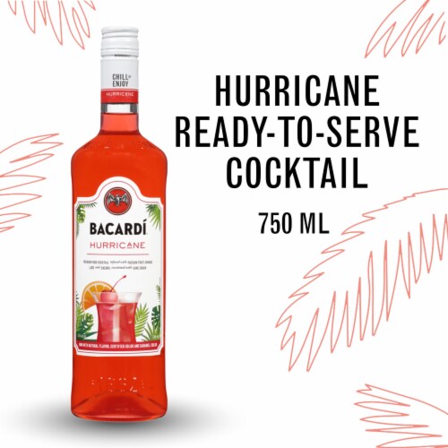 Bacardi Premium Hurricane Rum Ready to Drink Cocktail Single Bottle ...