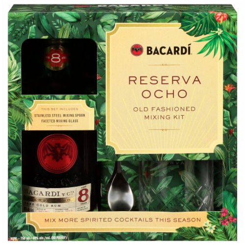 Bacardi® Reserva Ocho Old Fashioned Mixing Kit Perspective: front