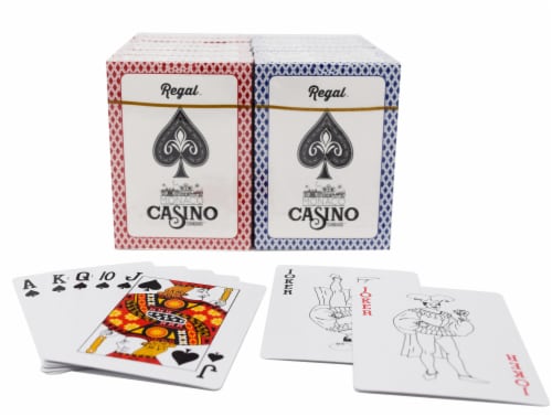Regal Games Casino Quality Playing Cards - Red/Blue Perspective: front