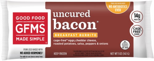 Good Food Made Simple Uncured Bacon Breakfast Burrito Perspective: front