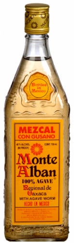 Monte Alban 100% Agave Mezcal Tequila Perspective: front