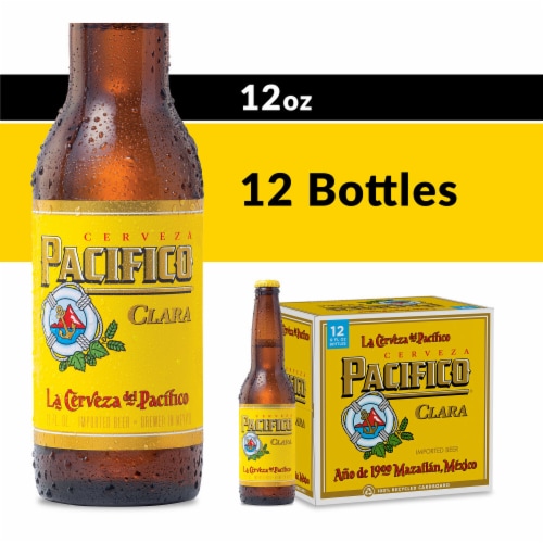 Pacifico Clara Mexican Lager Import Beer Perspective: front