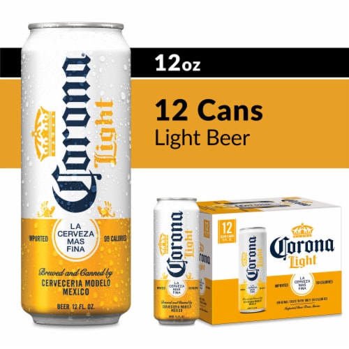 Corona Light Mexican Lager Import Lower Calorie* Beer, 12 cans / 12 fl ...