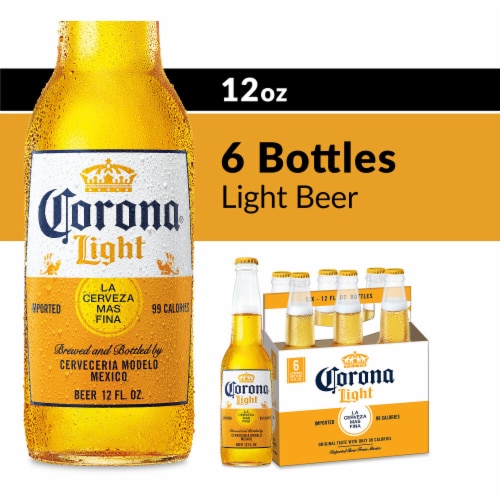 Corona Light Mexican Lager Import Lower Calorie* Beer Perspective: front