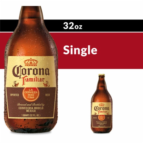 Corona Familiar Lager Mexican Beer Single Bottle Perspective: front