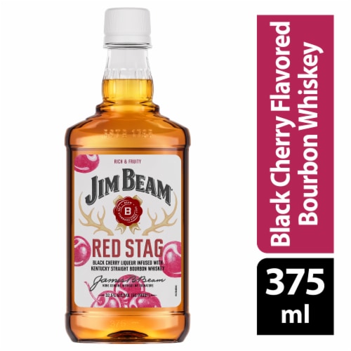 Jim Beam Red Stag Black Cherry Bourbon Whiskey Perspective: front