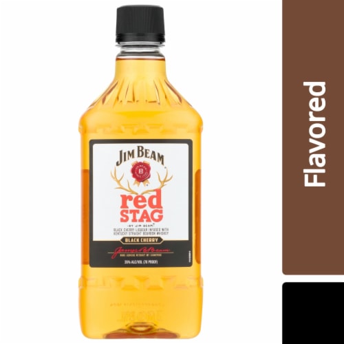 Jim Beam Red Stag Black Cherry Bourbon Whiskey Perspective: front