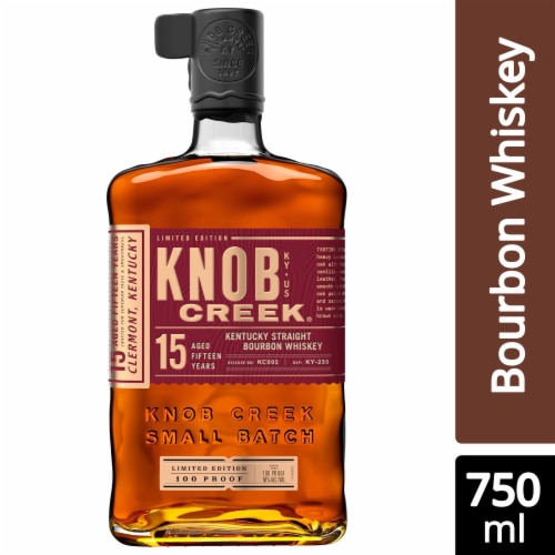 Knob Creek 15 Year Old 100 Proof Kentucky Straight Bourbon Whiskey Perspective: front