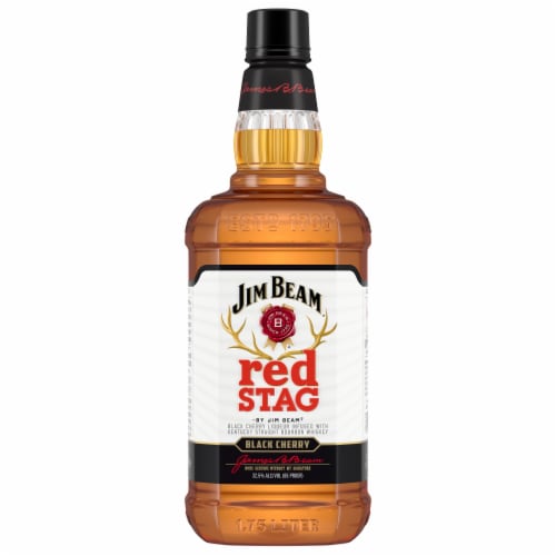 Jim Beam Red Stag Black Cherry Liqueur with Kentucky Straight Bourbon Whiskey Perspective: front