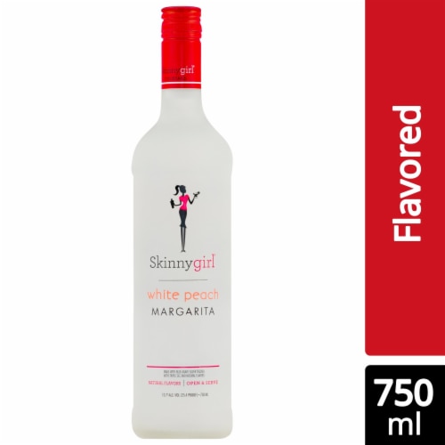 Skinnygirl White Peach Flavored Margarita Ready to Drink Cocktail Single Bottle Perspective: front