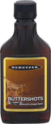 DeKuyper Buttershots Butterscotch Schnapps Liqueur Perspective: front