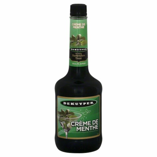 DeKuyper Crème De Menthe Green Liqueur Perspective: front