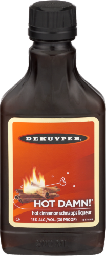DeKuyper Hot Damn Hot Cinnamon Schnapps Liqueur Perspective: front