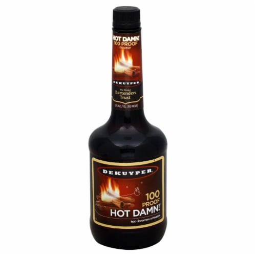 DeKuyper Hot Damn! Cinnamon Schnapps 100 Proof Liqueur Perspective: front