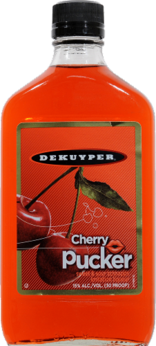 DeKuyper Cherry Pucker Schnapps Liqueur Perspective: front