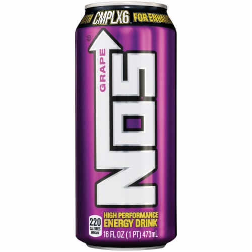 NOS Grape Energy Drink Perspective: front