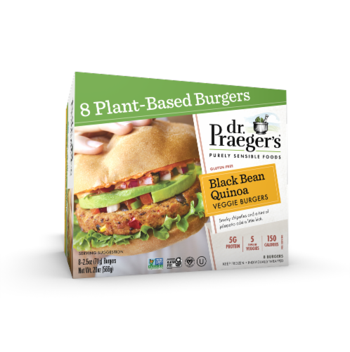 Dr. Praeger's® Black Bean Quinoa Veggie Burger Perspective: front