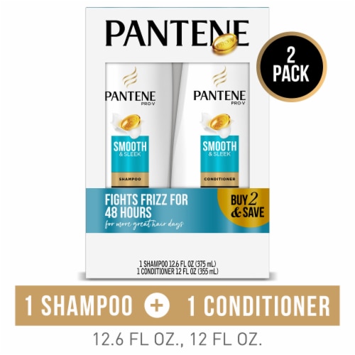 Pantene Pro-V Smooth & Sleek Shampoo and Conditioner Bundle Pack Perspective: front