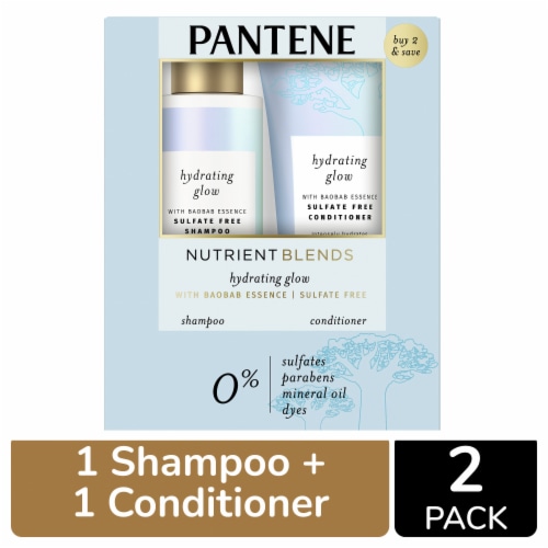Pantene Nutrient Blends Hydrating Glow with Baobab Essence Shampoo & Conditioner Perspective: front