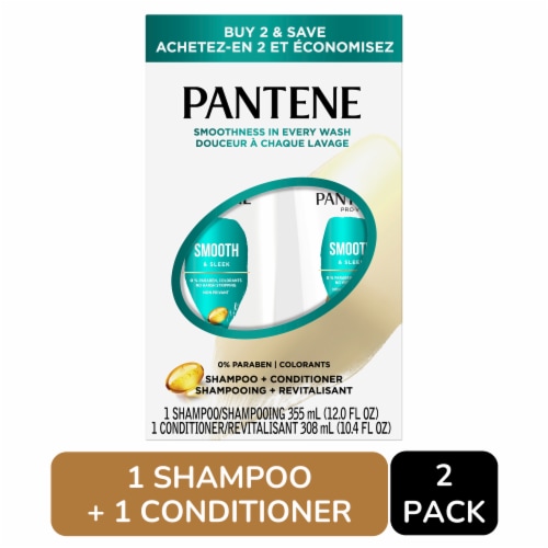 Pantene PRO V Smooth Sleek Shampoo Conditioner 2 ct Pay