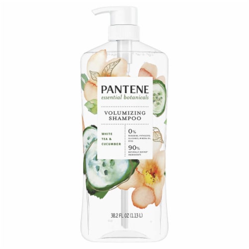Pantene Essential Botanicals Volumizing Shampoo White Tea & Cucumber, 38.2 Fl Oz Perspective: front